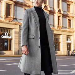 Men's Long Woolen Coat
