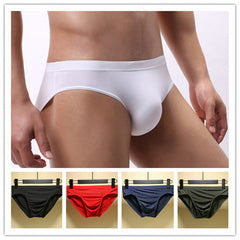 Men's Ice Silk Nylon Breathable Fashionable Low Waist Briefs
