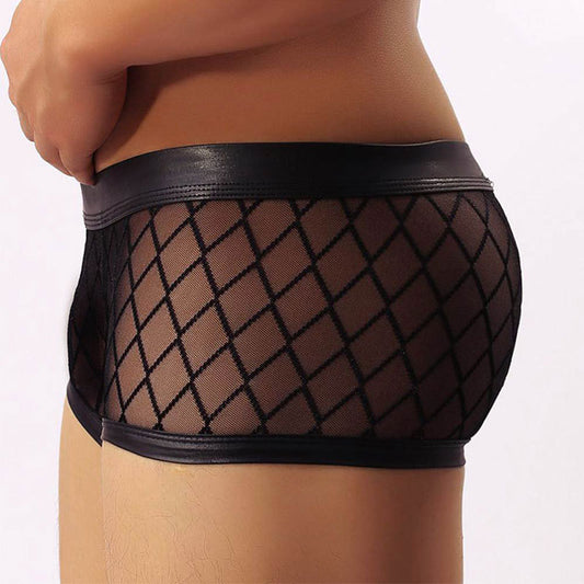 Men's Sexy See-through Mesh Boxer Briefs