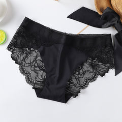 Sexy Lace Low Waist Hip Lift Transparent Seamless Briefs