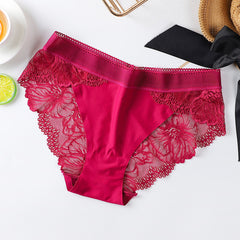 Sexy Lace Low Waist Hip Lift Transparent Seamless Briefs