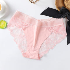 Sexy Lace Low Waist Hip Lift Transparent Seamless Briefs