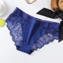 Sexy Lace Low Waist Hip Lift Transparent Seamless Briefs