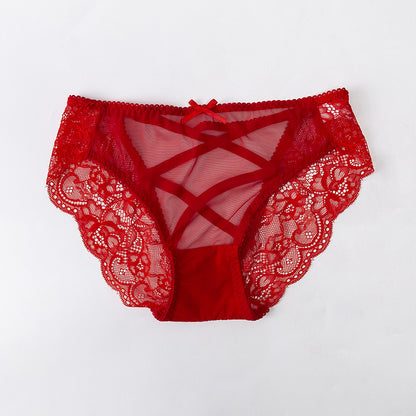 Lace Low-waist Sexy Hollow Mesh Briefs