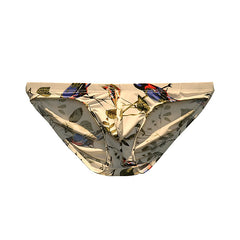 Men's Fashion Low-Rise Ice Silk Breathable Printed Briefs