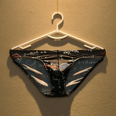 Men's Fashion Low-Rise Ice Silk Breathable Printed Briefs