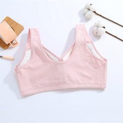 Front button jacquard wire-free breathable bra