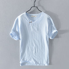 Cotton Linen Comfortable Loose Short-sleeved T-shirt