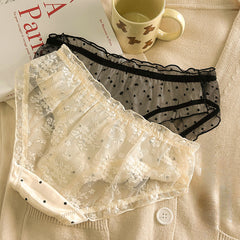Cute Lace Sexy Polka Dot Comfortable Briefs