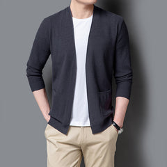 Men's New Fashion Solid Color Cardigan