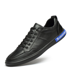 Men's New Style Leather Breathable Low Top Versatile White Shoes