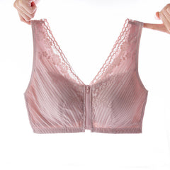 Front Zipper Wireless Push Up Bra