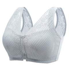 Front Zipper Wireless Push Up Bra