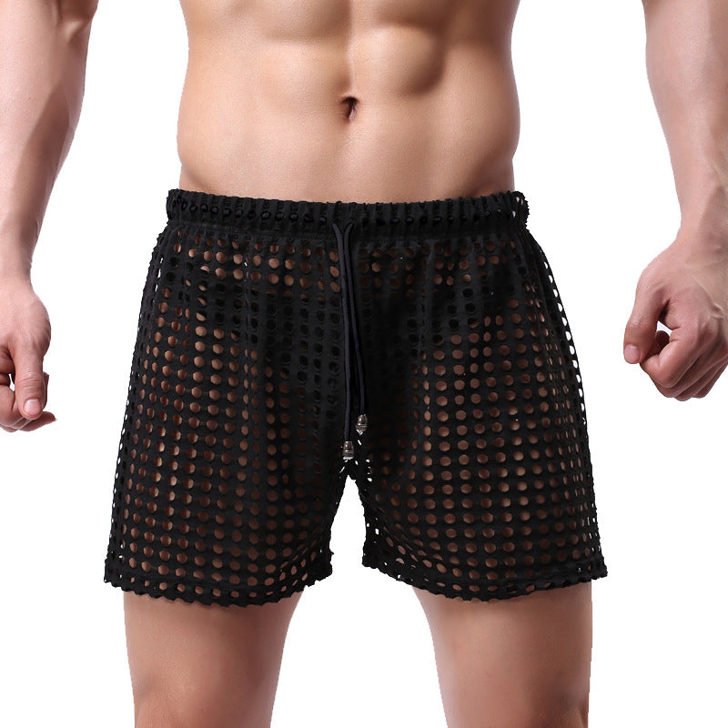 Men's New Loose and Sexy Mesh Hollow Shorts