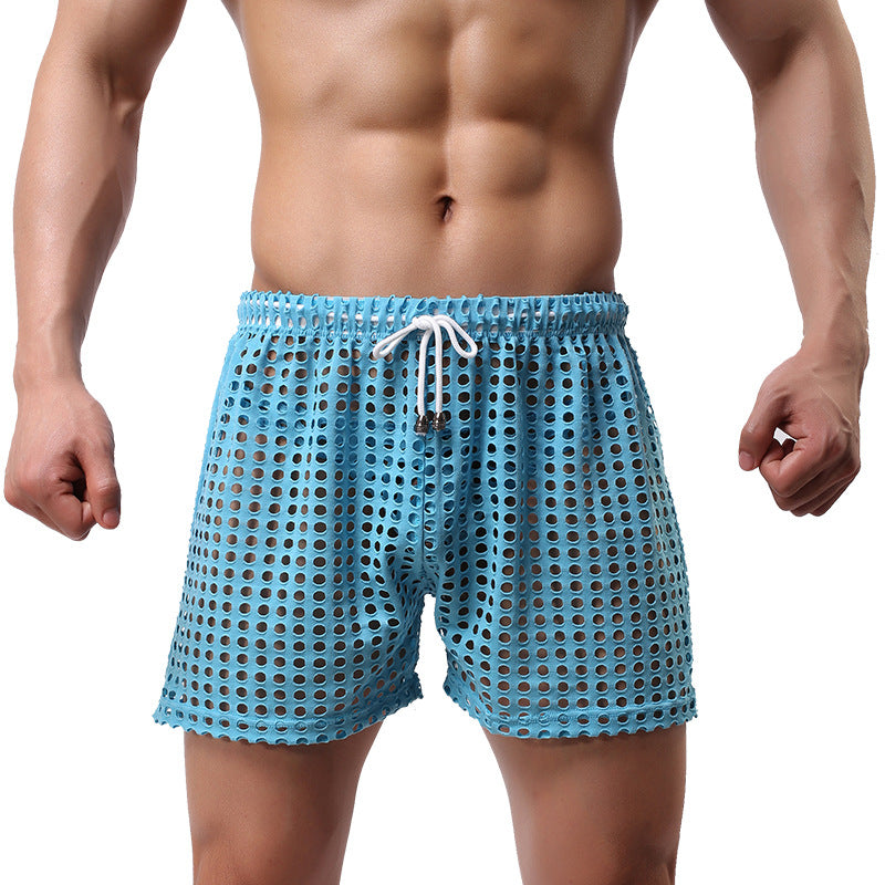 Men's New Loose and Sexy Mesh Hollow Shorts