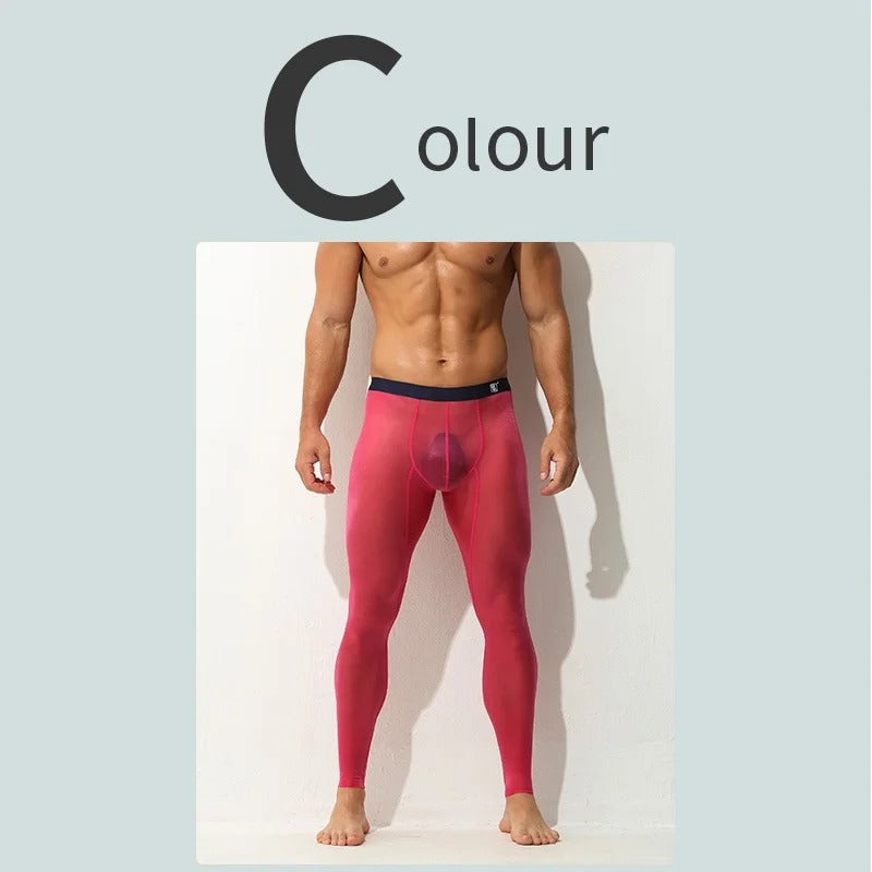 Ultra-thin ice silk sexy slim fit fully see-through sexy leggings