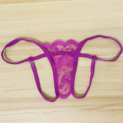 Sexy Transparent Lace Crotchless Thong