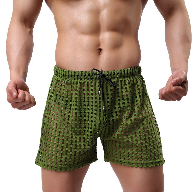 Men's New Loose and Sexy Mesh Hollow Shorts