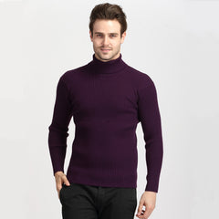 Men's Slim High Neck Thick Pullover Sweater