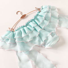 Layered Cake Skirt Side Open Bandage Bowknot Panties