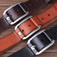 Men's Cowhide Casual Pin Buckle Belt