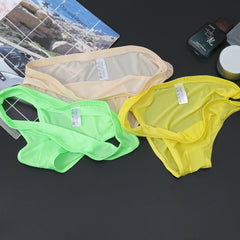 Men's New Style Ice Silk Sexy Breathable Low Waist Ultra-thin Nylon Briefs