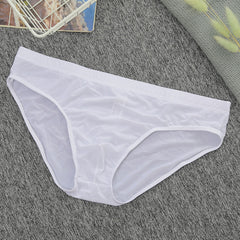 Men's New Style Ice Silk Sexy Breathable Low Waist Ultra-thin Nylon Briefs