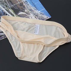 Men's New Style Ice Silk Sexy Breathable Low Waist Ultra-thin Nylon Briefs
