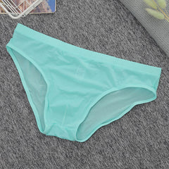 Men's New Style Ice Silk Sexy Breathable Low Waist Ultra-thin Nylon Briefs