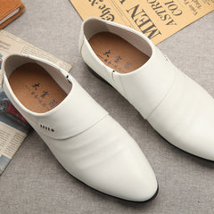 British style white casual leather shoes