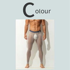 Ultra-thin ice silk sexy slim fit fully see-through sexy leggings