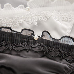 Soft Milk Silk Satin Pleated Lace Panties