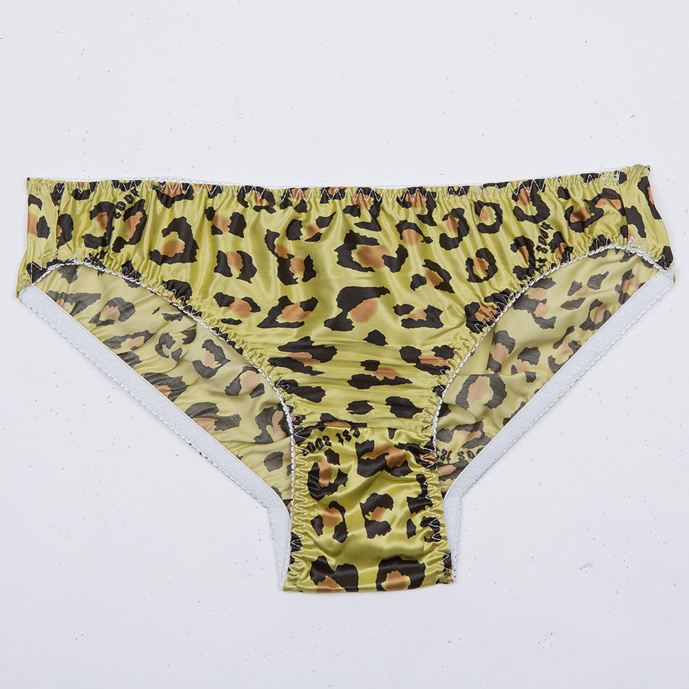 Men's Mulberry Silk Printed Large Size Sexy Breathable Briefs