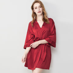 New Sexy Silk Ice Silk Nightgown Bathrobe Pajamas Homewear