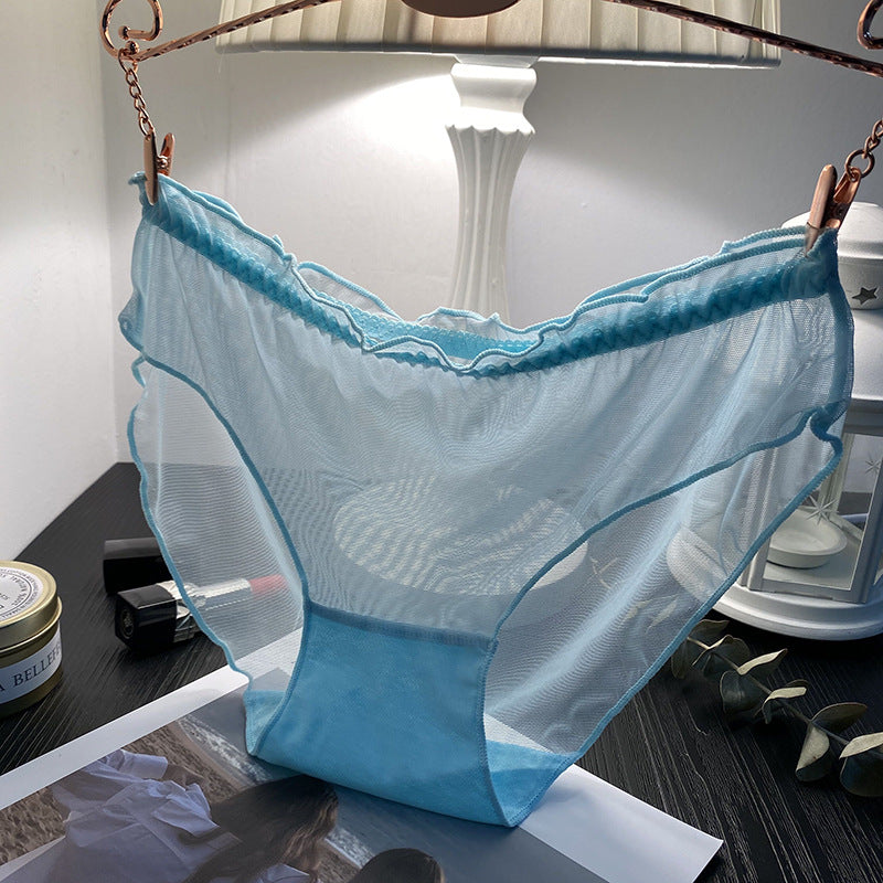 Mesh transparent light breathable lace panties