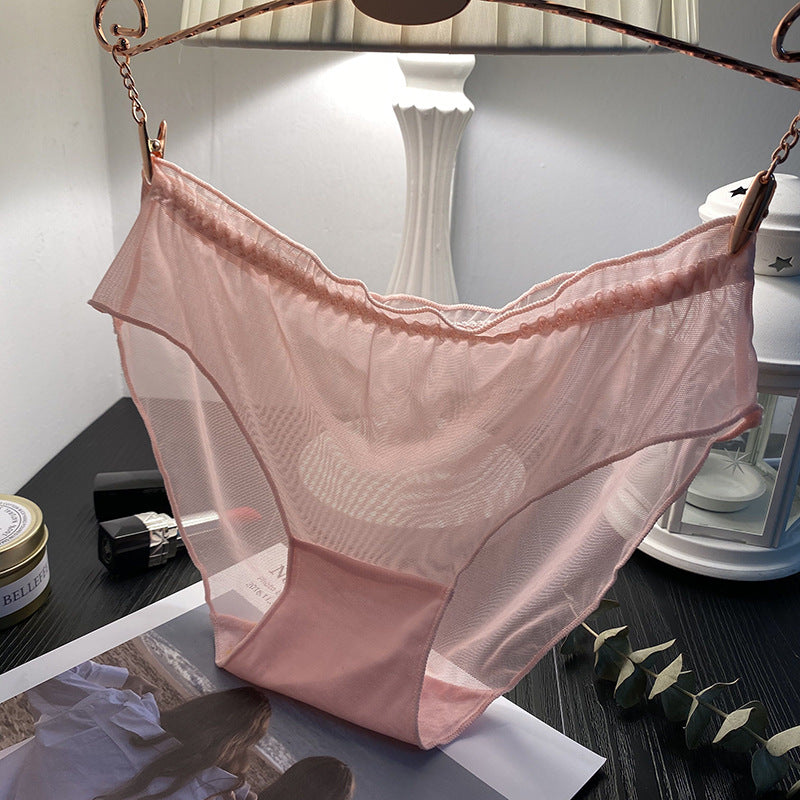 Mesh transparent light breathable lace panties