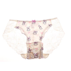 Cute Satin Ruffle Briefs in Sweet Lace