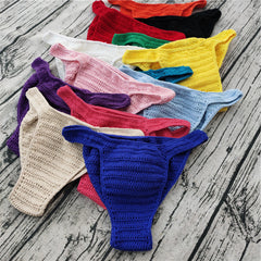Men's Sexy Breathable Knitted Sunbathing Thong