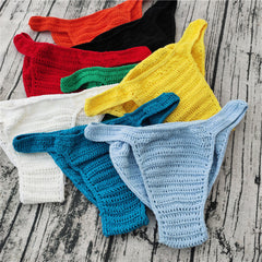 Men's Sexy Breathable Knitted Sunbathing Thong