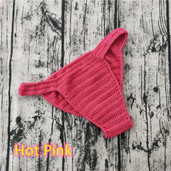 Men's Sexy Breathable Knitted Sunbathing Thong