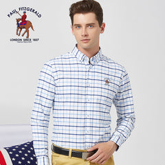 Men's New Fashion Slim Casual Plaid Bottoming Shirt