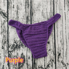 Men's Sexy Breathable Knitted Sunbathing Thong