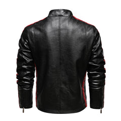 New embroidery stitching leather jacket