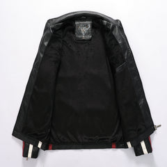 New embroidery stitching leather jacket