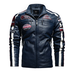 New embroidery stitching leather jacket