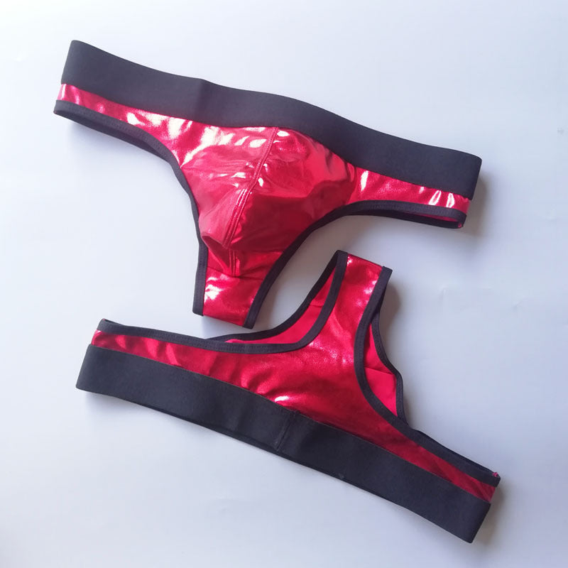 Patent leather sexy briefs