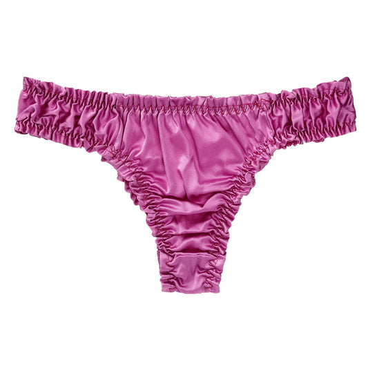 New Breathable and Sexy Ruffled Mulberry Silk Thong