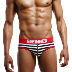 Men's Striped Cotton Briefs