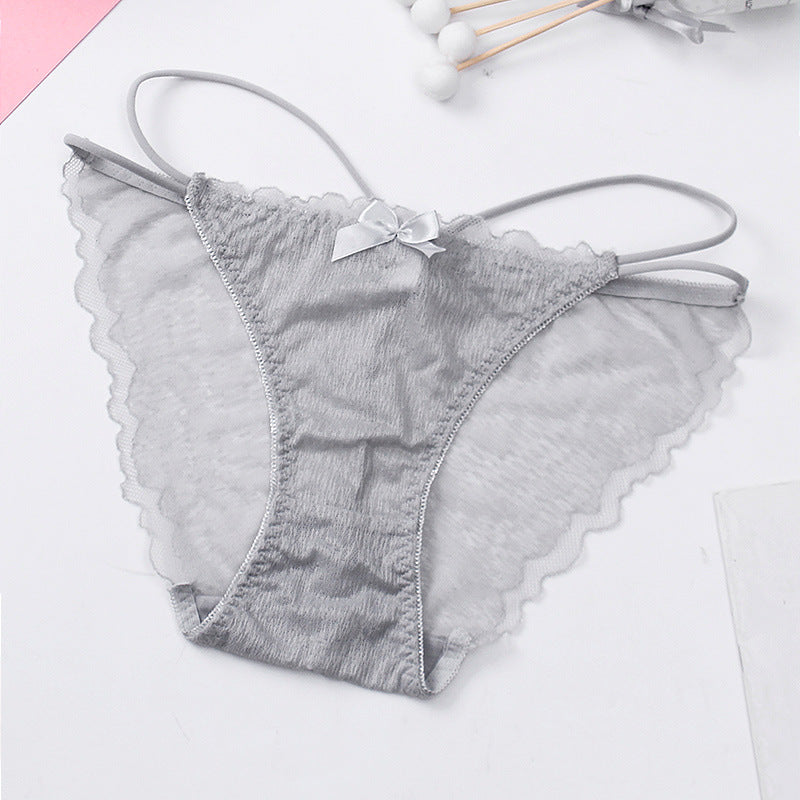 Lace Low-waist Sexy Breathable Hollow Mesh Thin Strap Briefs