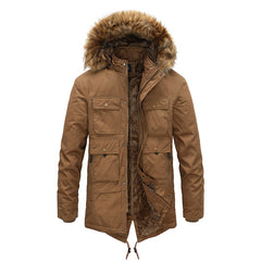 Men's Winter Velvet Thickened Fur Collar Warm Jacket